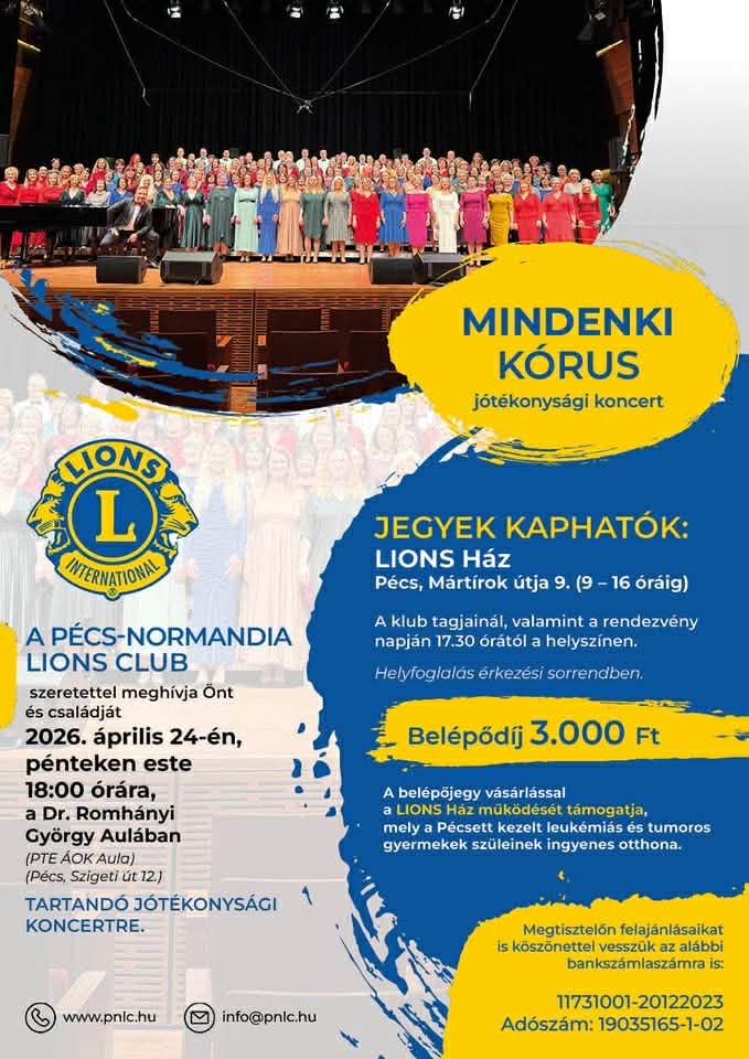 Jótékonysági koncert a Pécs-Normandia LC szervezésében!!