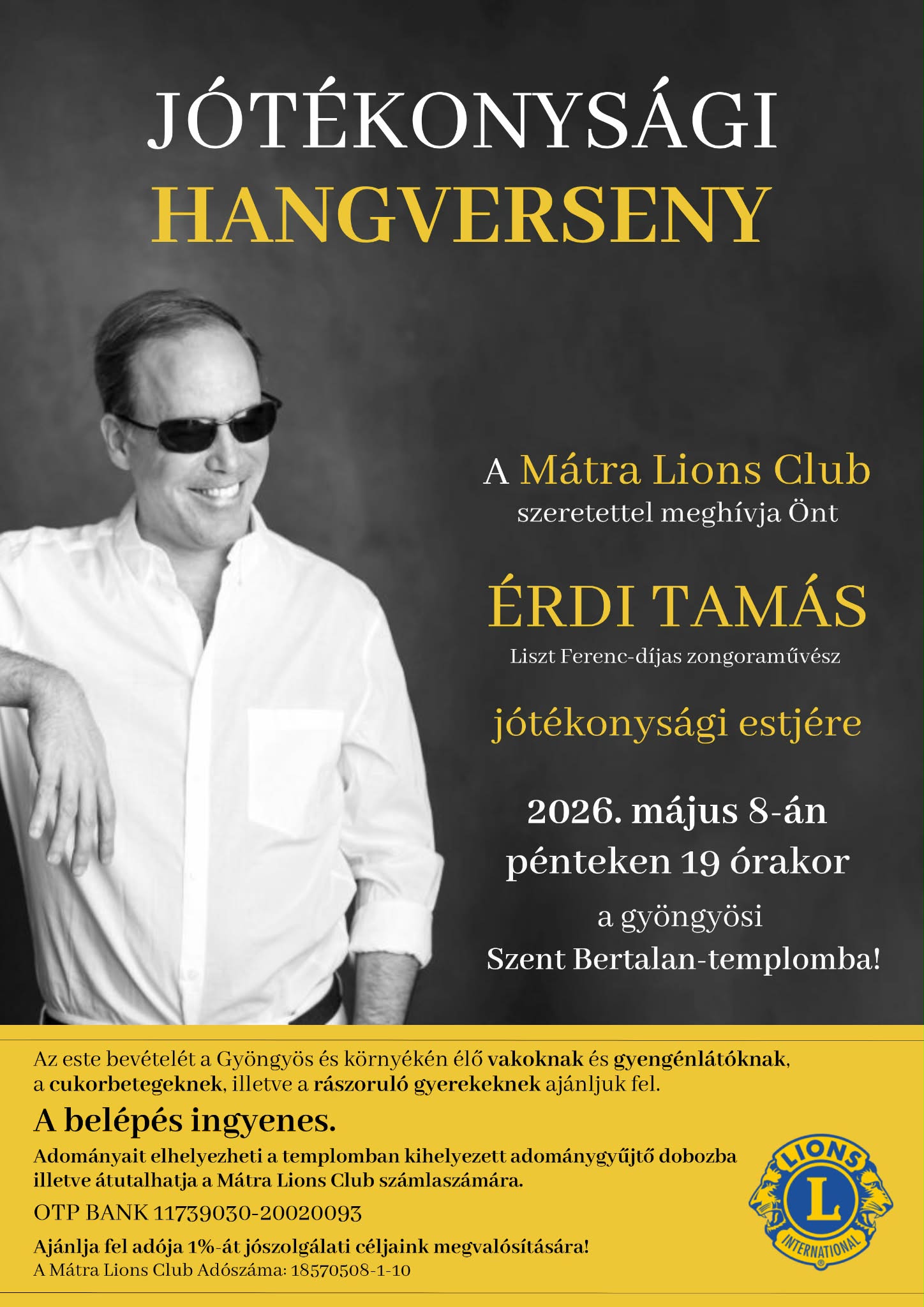 Jótékonysági hangverseny Gyöngyösön!